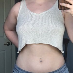 knitted cropped cover up shirt